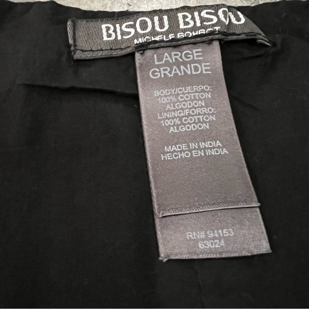 VTG Bisou Bisou Black Fit and Flare Mermaid Ruffle Handkerchief Hem Maxi Skirt L - Picture 8 of 9